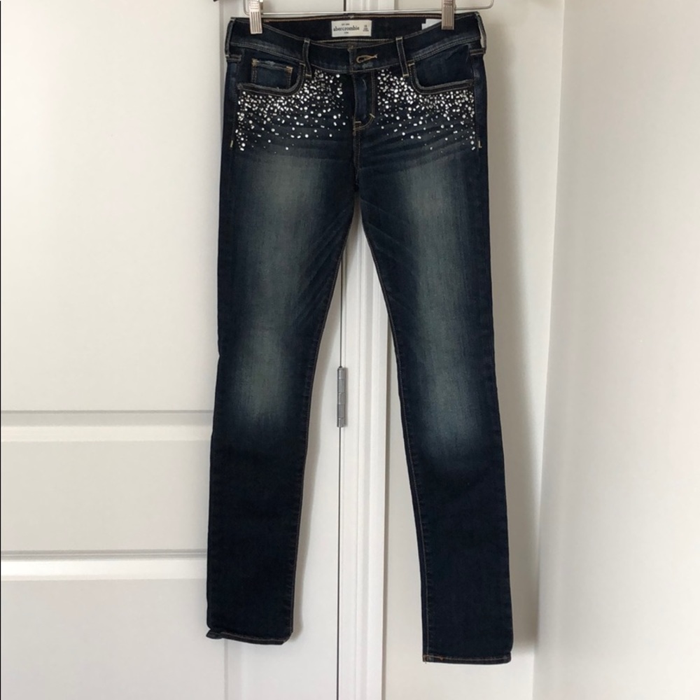 Abercrombie Kids Girls Bedazzled Jeans